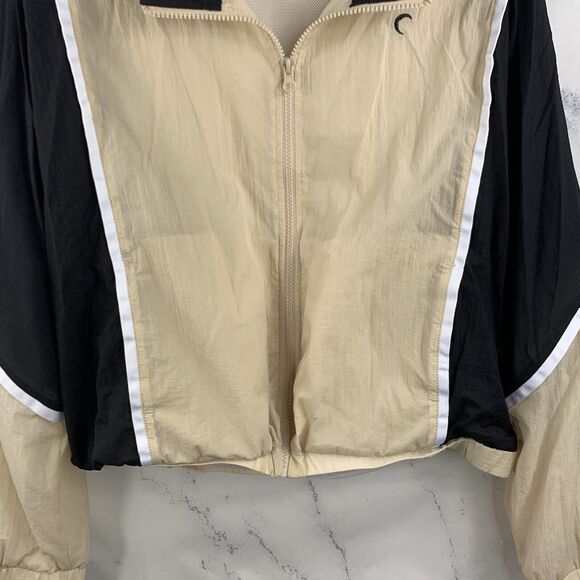 Zyia Cropped sweater L women's Beige Block lightweight windbreaker Gym Chic - Picture 5 of 10